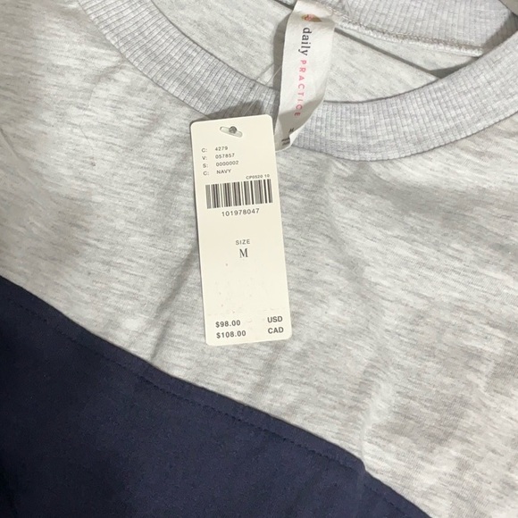 ANTHROPOLOGIE Daily Practice Side-Ruched Mini Dress M 18” p2p Navy $98 NWT - Picture 3 of 12